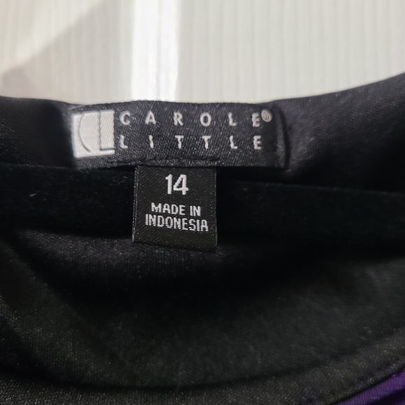 Purple sheath dress with side ruffle - Picture 3 of 3